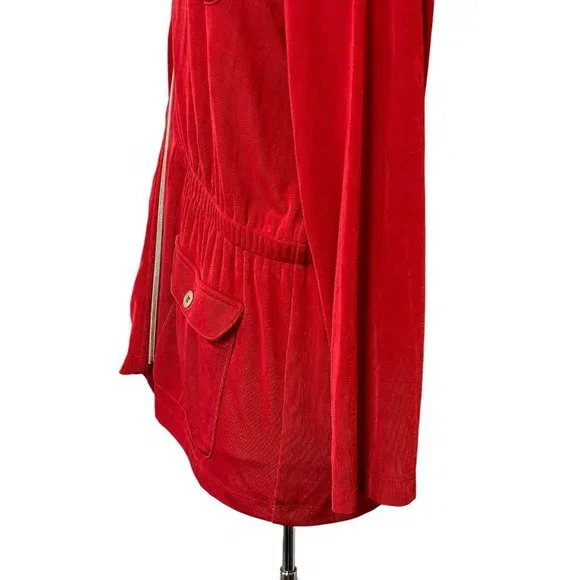 Travelers by Chico's Women's Red Acetate Soft Shell Full Zip Jacket Size 3 XL - Picture 8 of 10